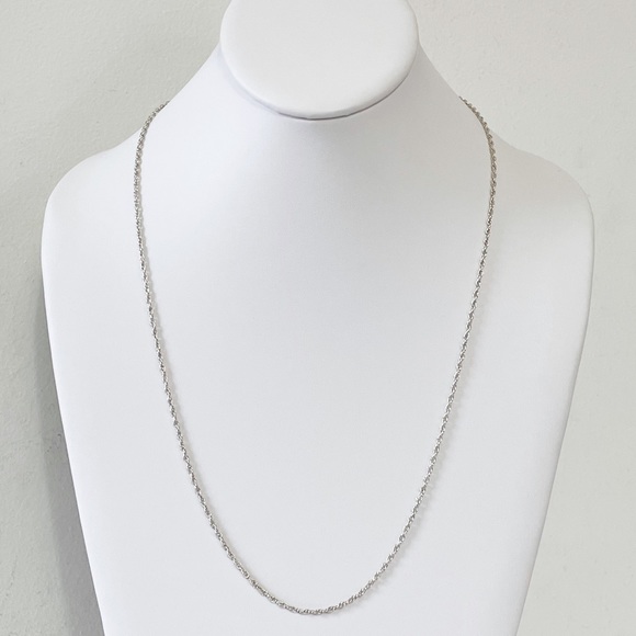 Sterling silver 24 inch loose rope chain necklace